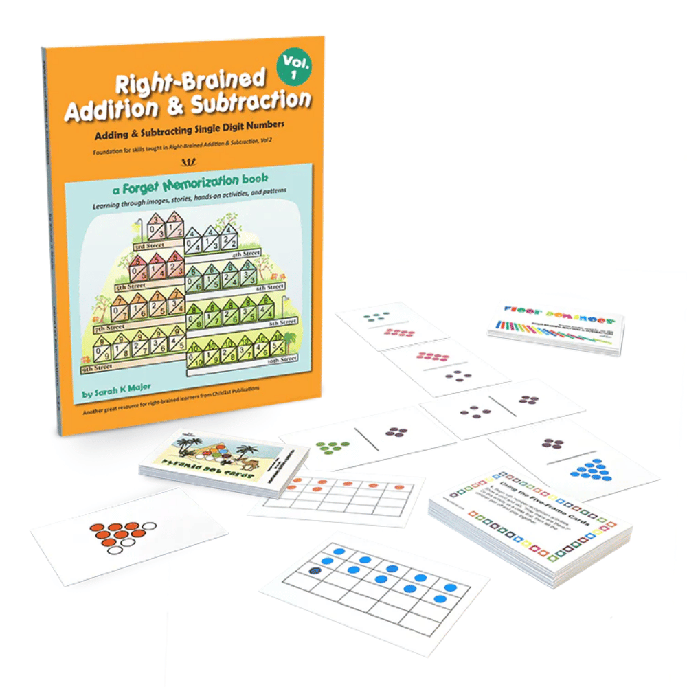 Right-Brained Addition & Subtraction Volume 1 Kit (Lesson Book and Game Cards)