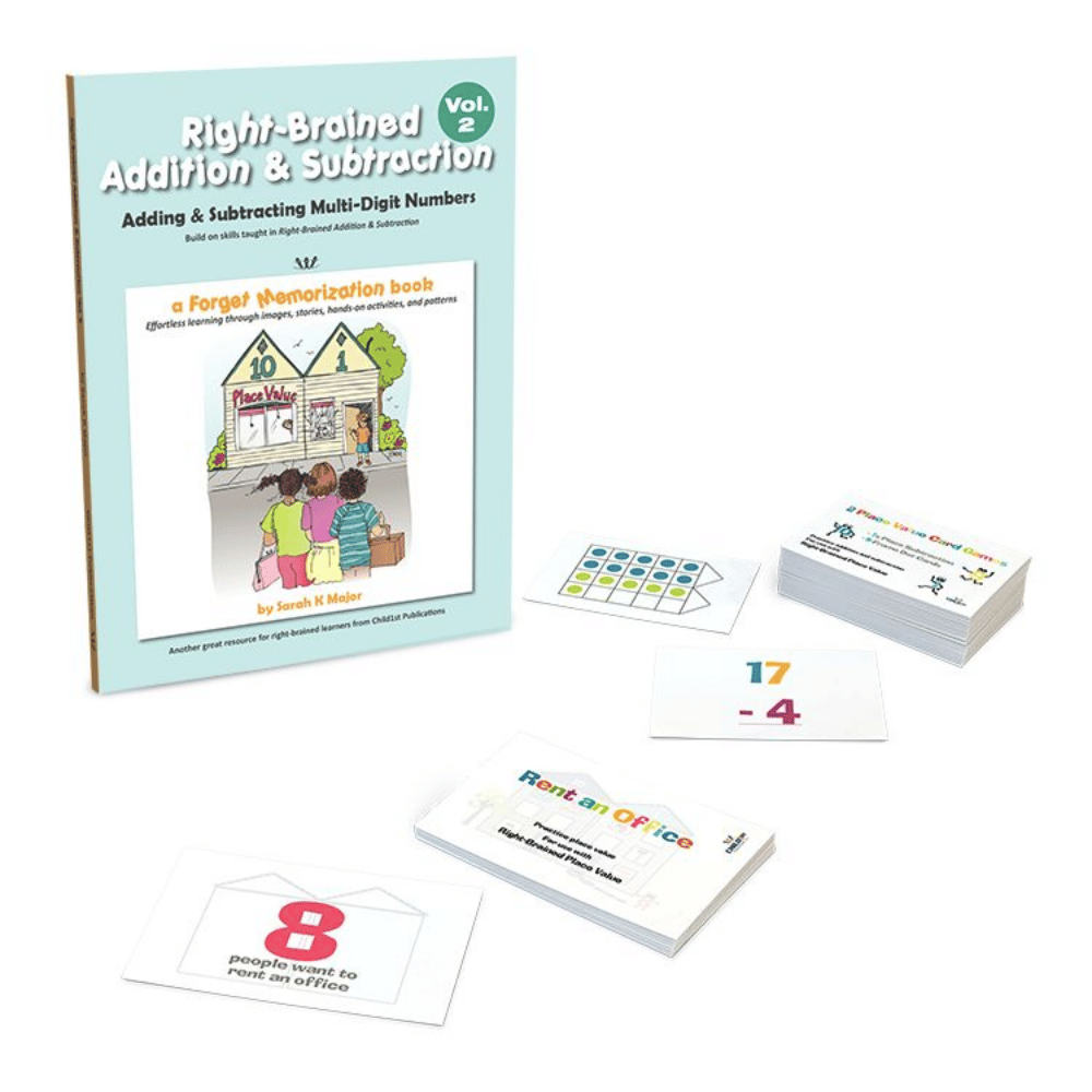 Right-Brained Addition & Subtraction Volume 2 Kit (Lesson Book and Game Cards)