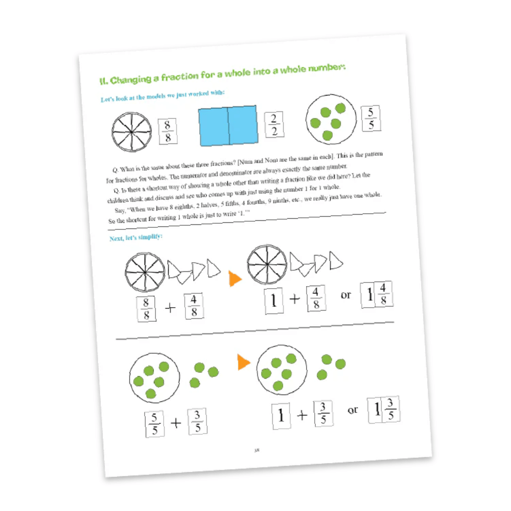 Right-Brained Fractions book sample page