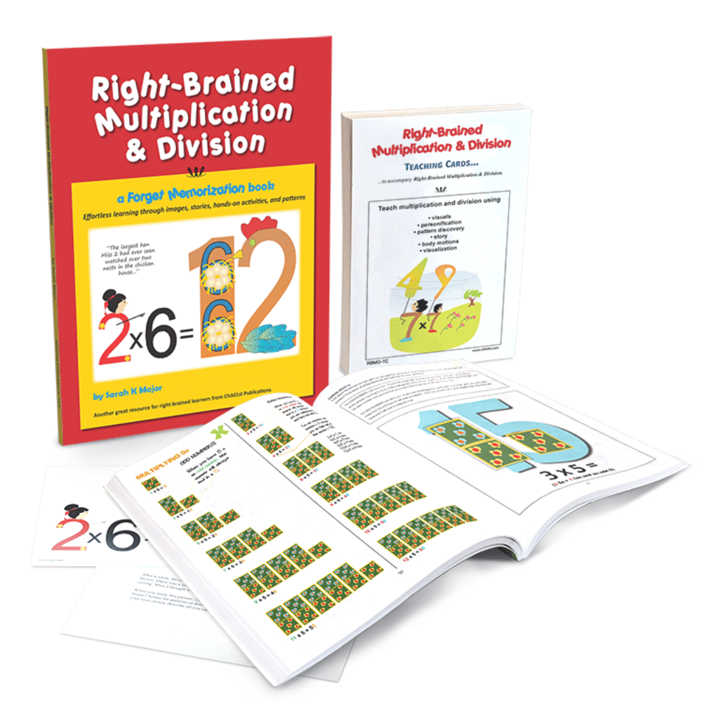 Right-Brained Multiplication & Division Book and Teaching Cards Kit