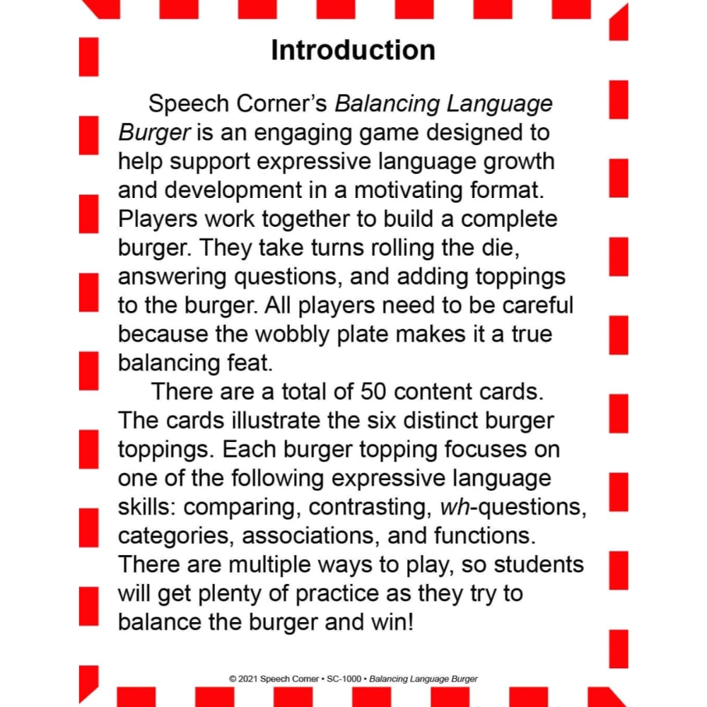 Balancing Language Burger