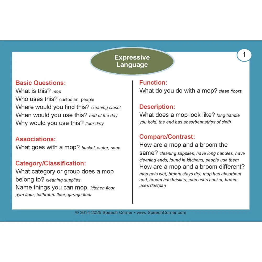 Expressive Language Photo Cards