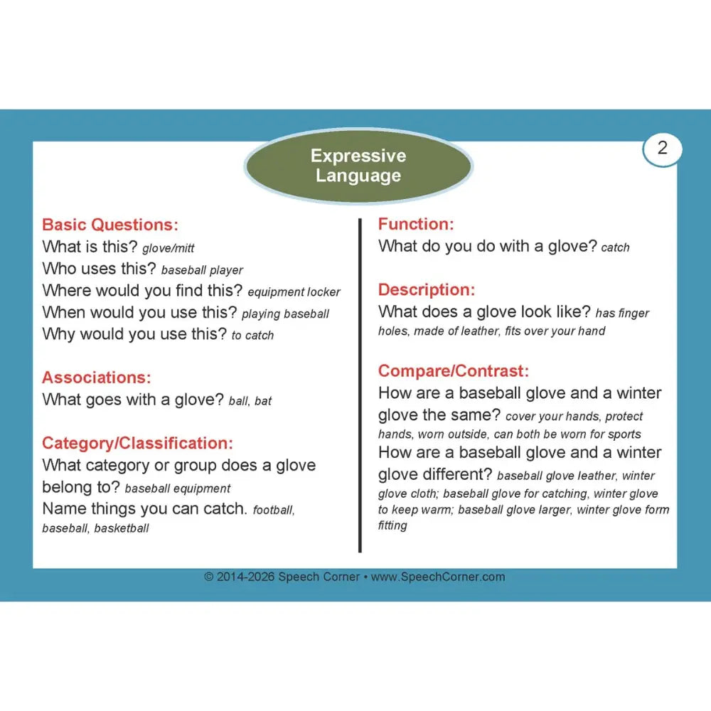 Expressive Language Photo Cards