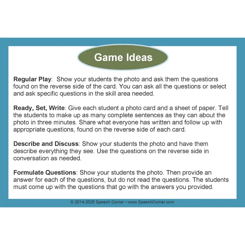 Expressive Language Photo Cards