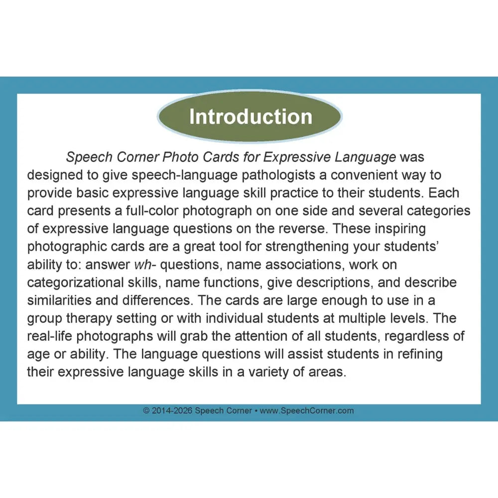 Expressive Language Photo Cards