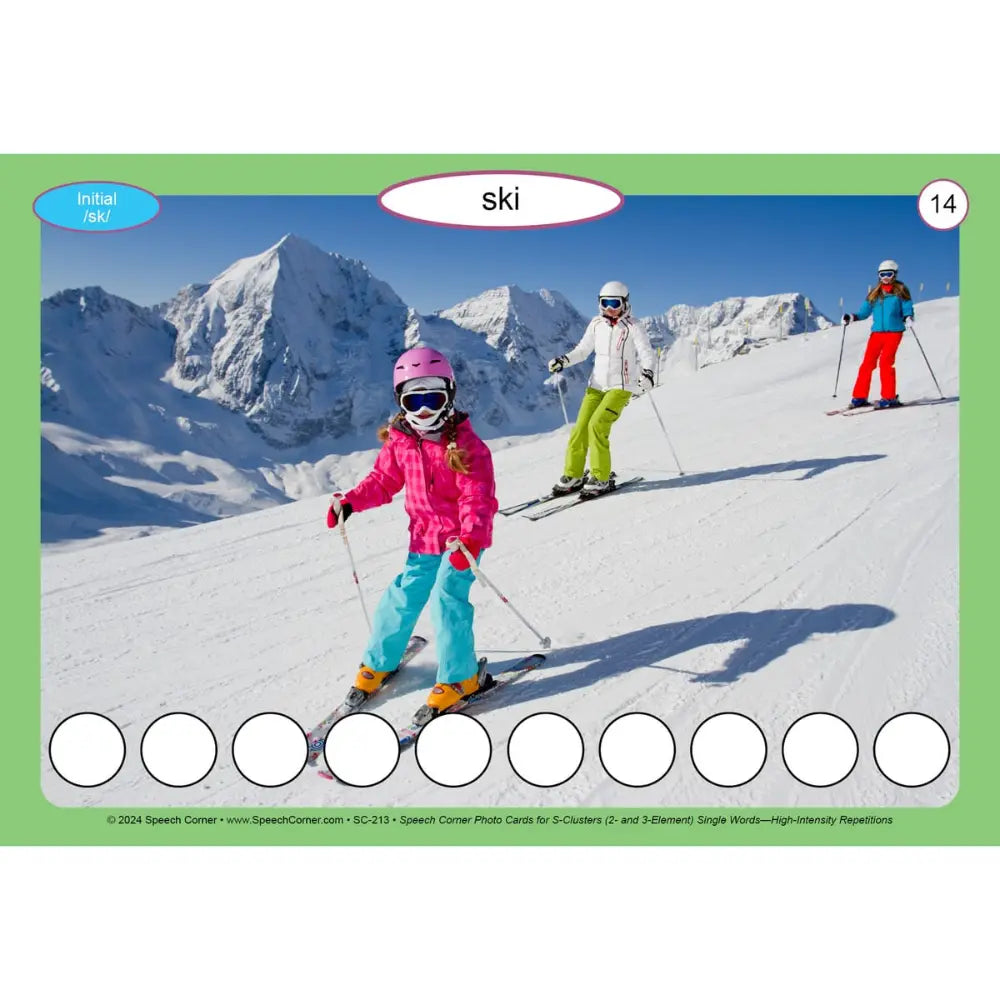S-Clusters: 2- and 3-Element Single Words Photo Cards