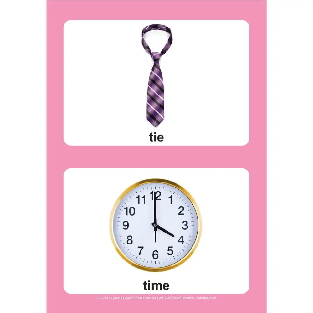 Final Consonant Deletion Photo Cards