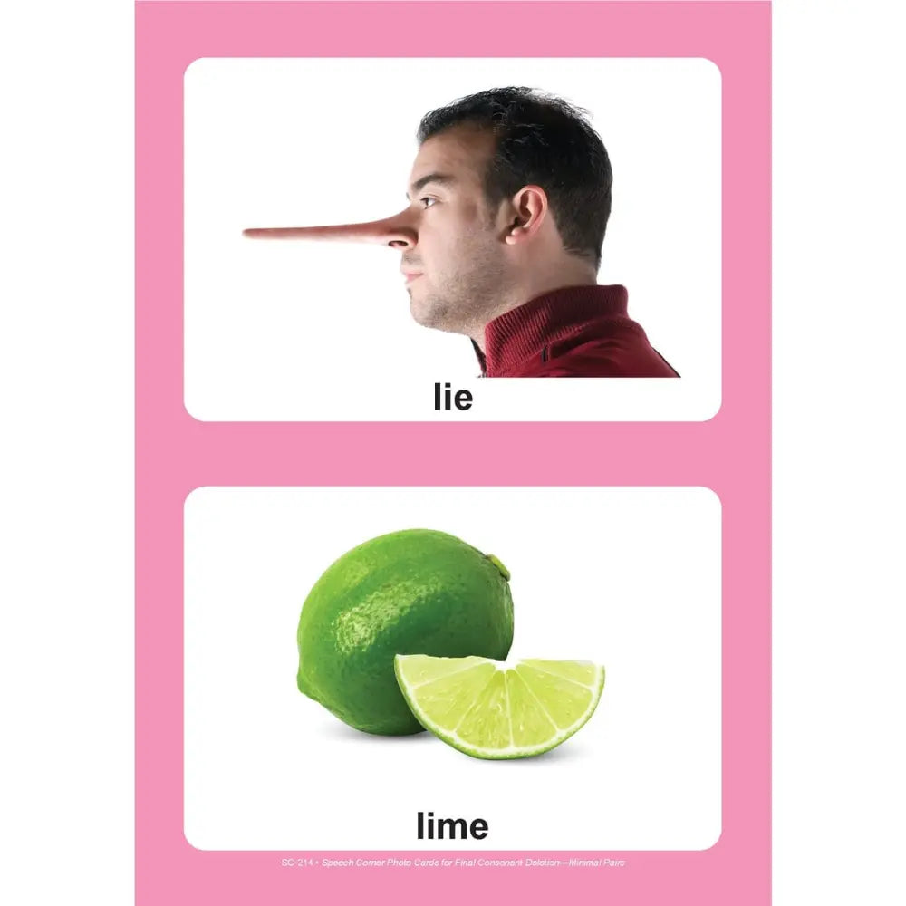 Final Consonant Deletion Photo Cards