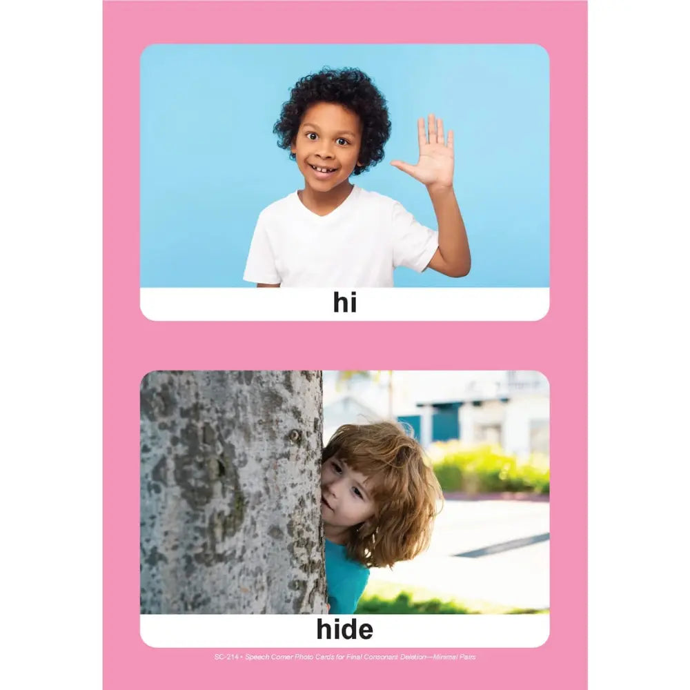 Final Consonant Deletion Photo Cards