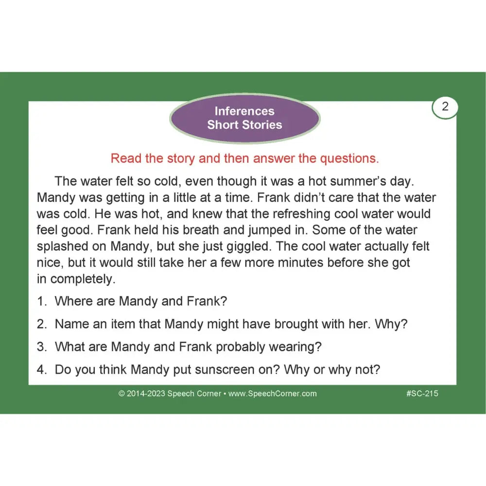 Inferences: Short Stories Photo Cards
