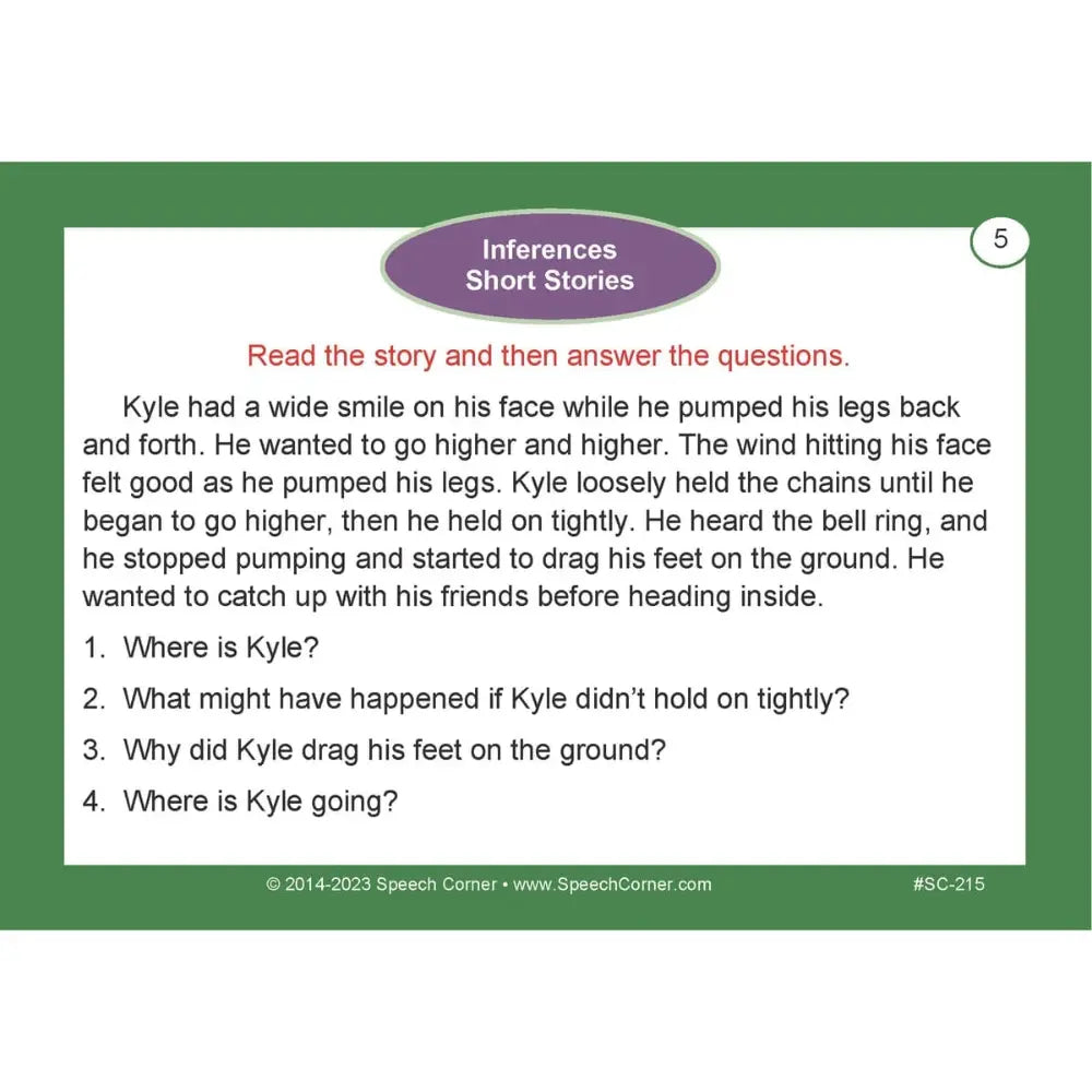 Inferences: Short Stories Photo Cards
