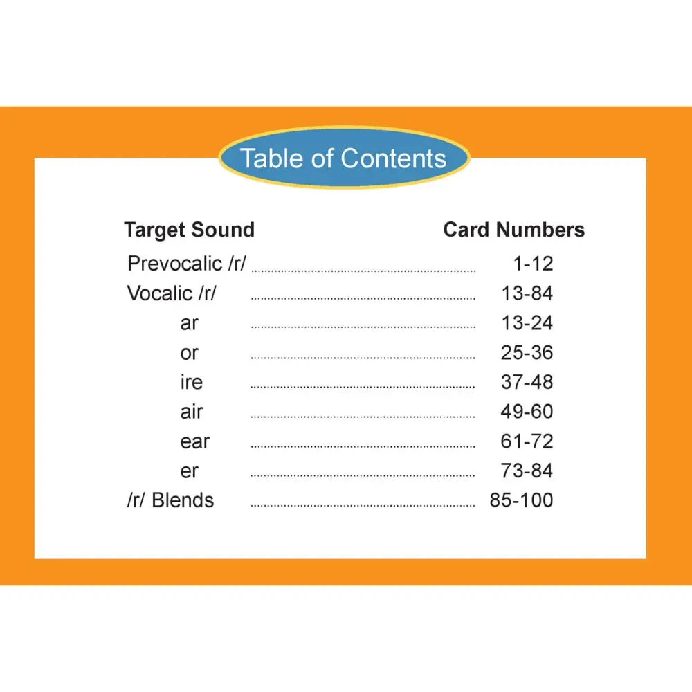 Big Deck of R Carryover Activities Photo Cards