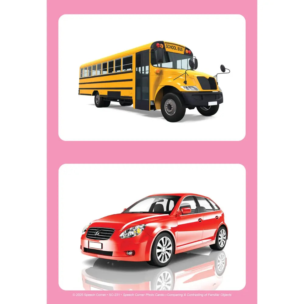 Comparing & Contrasting of Familiar Objects Photo Cards