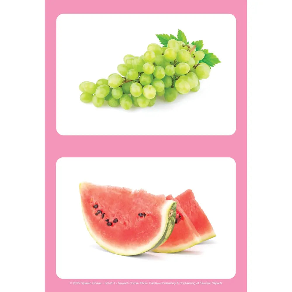 Comparing & Contrasting of Familiar Objects Photo Cards