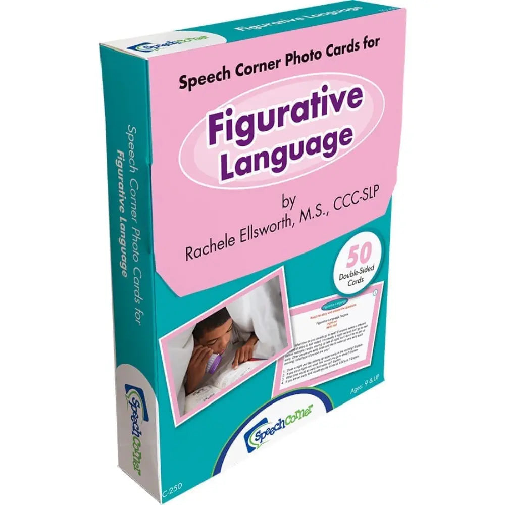Speech Corner Figurative Language photo cards box by Rachele Ellsworth, M.S.