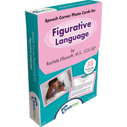Speech Corner Figurative Language photo cards box by Rachele Ellsworth, M.S.