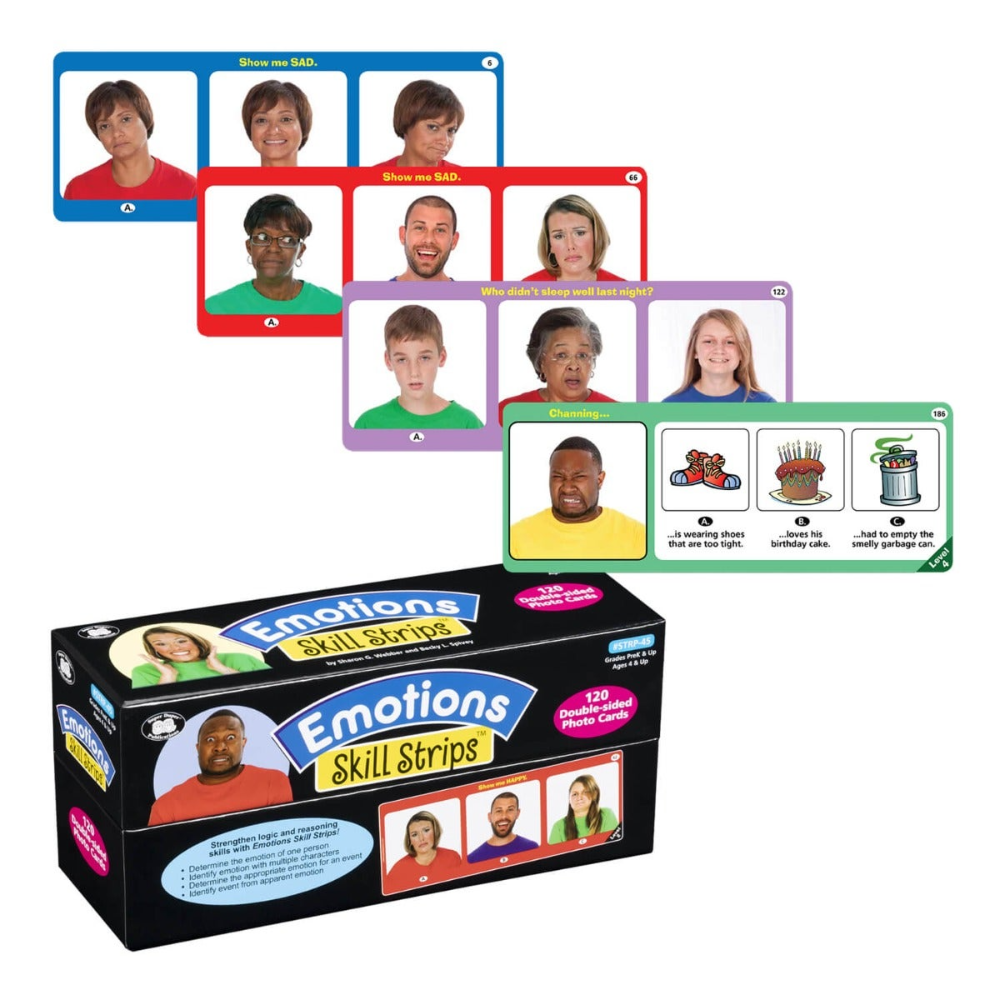 Emotions Skill Strips educational product with character illustrations on a white background
