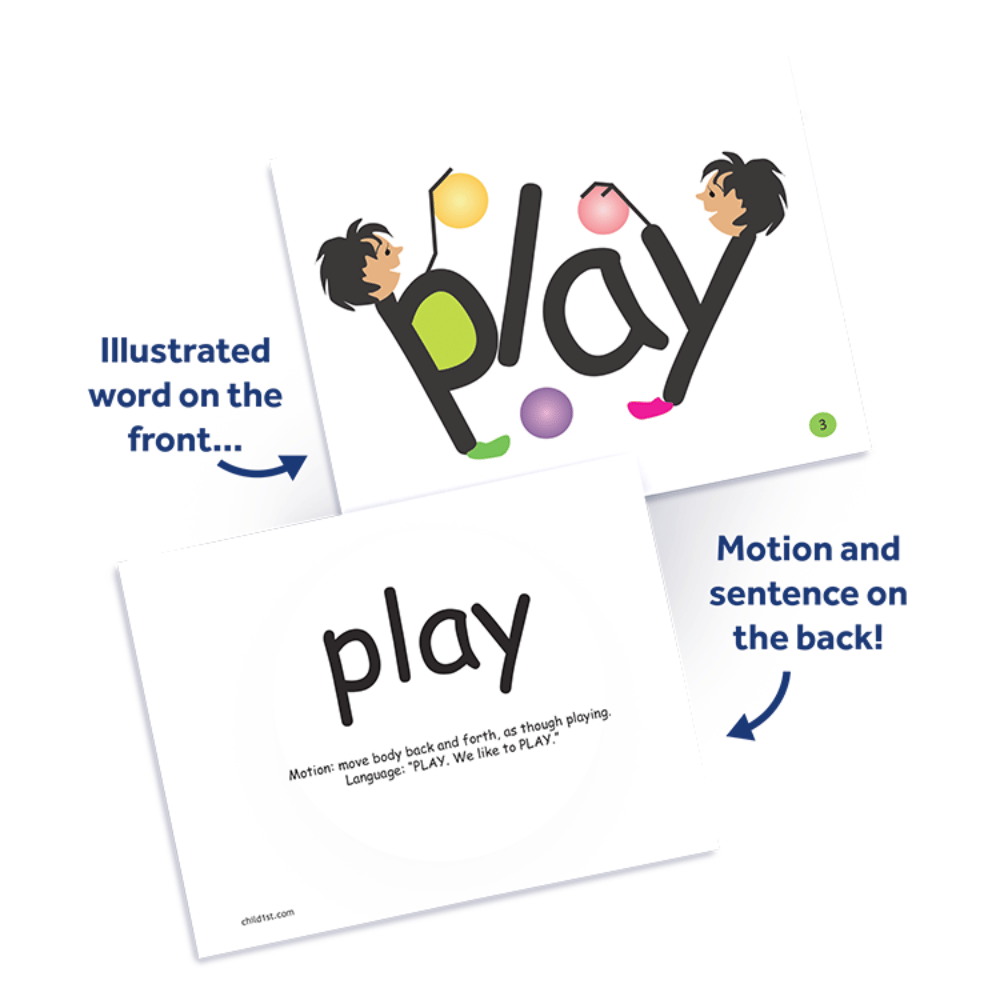 SnapWords® Teaching cards depicting the word "play"