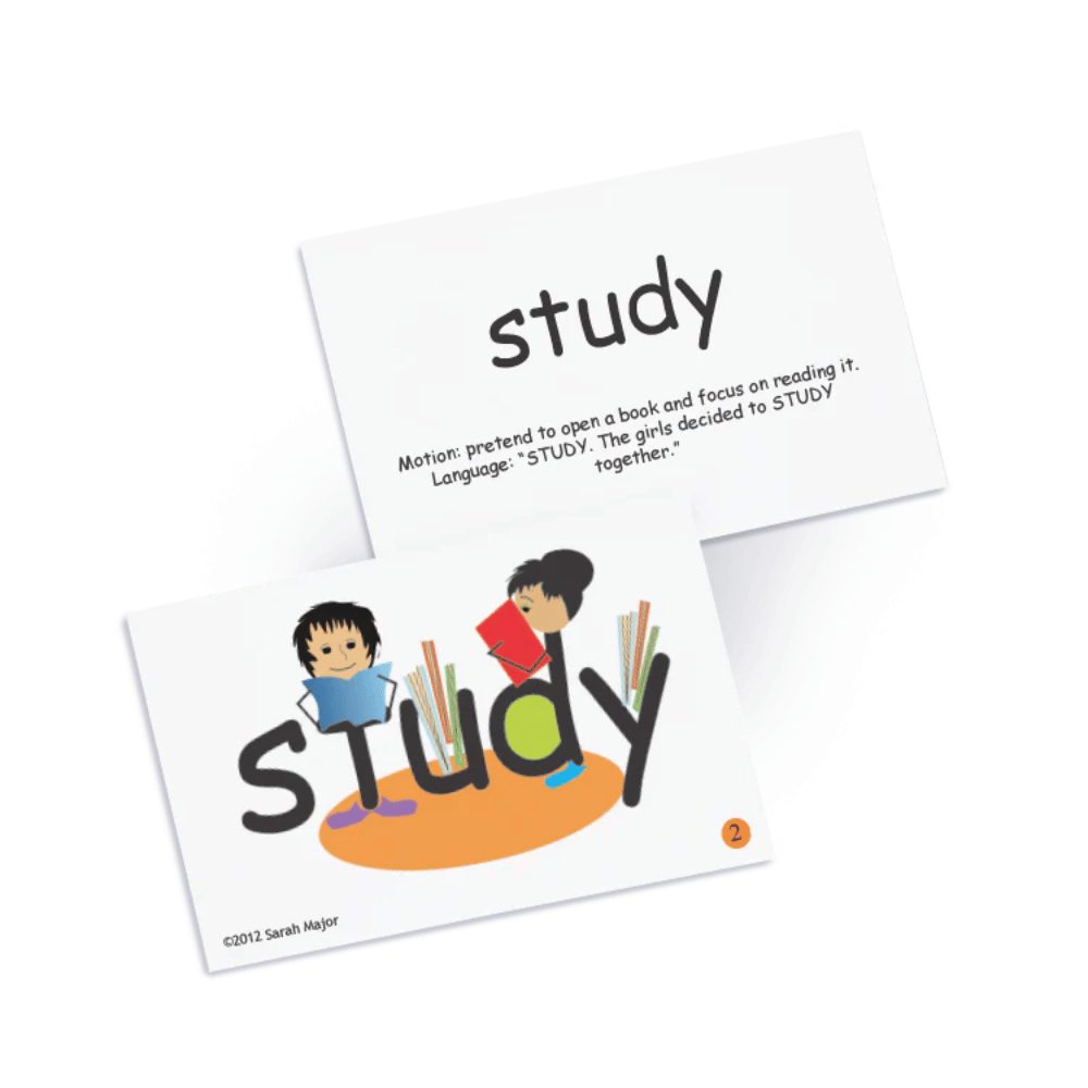 SnapWords® List Verbs Pocket Chart Card "study"