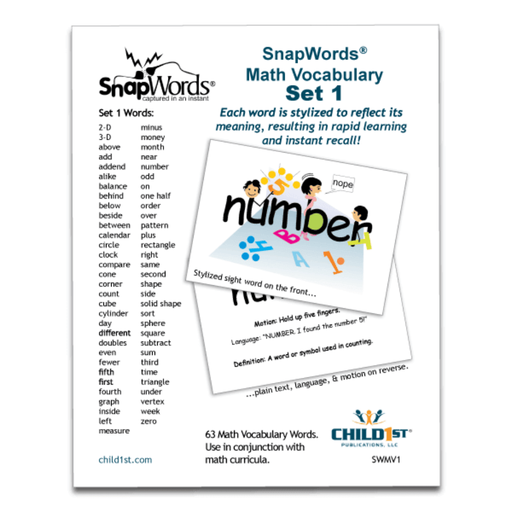 SnapWords® Math Vocabulary Cards Set 1