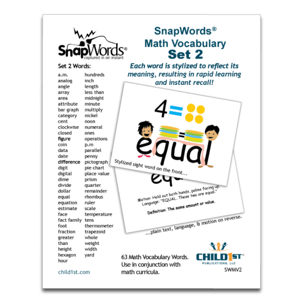 SnapWords® Math Vocabulary Cards Set 2