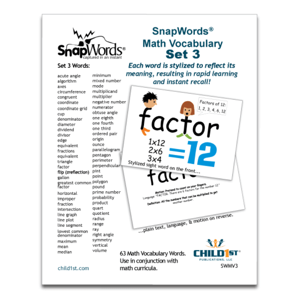 SnapWords® Math Vocabulary Cards Set 3