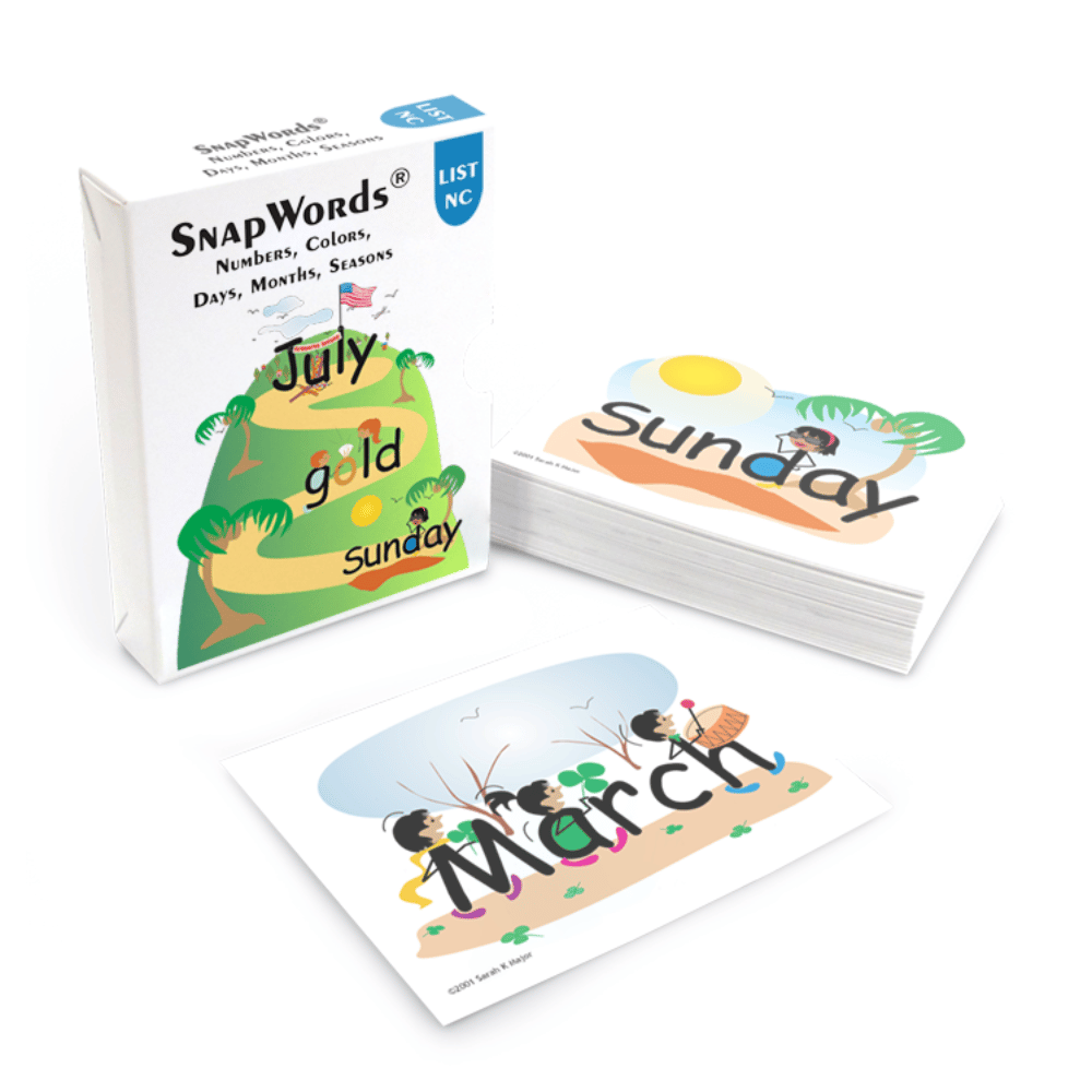 SnapWords® Numbers, Colors, Days, Months, Seasons Teaching Cards