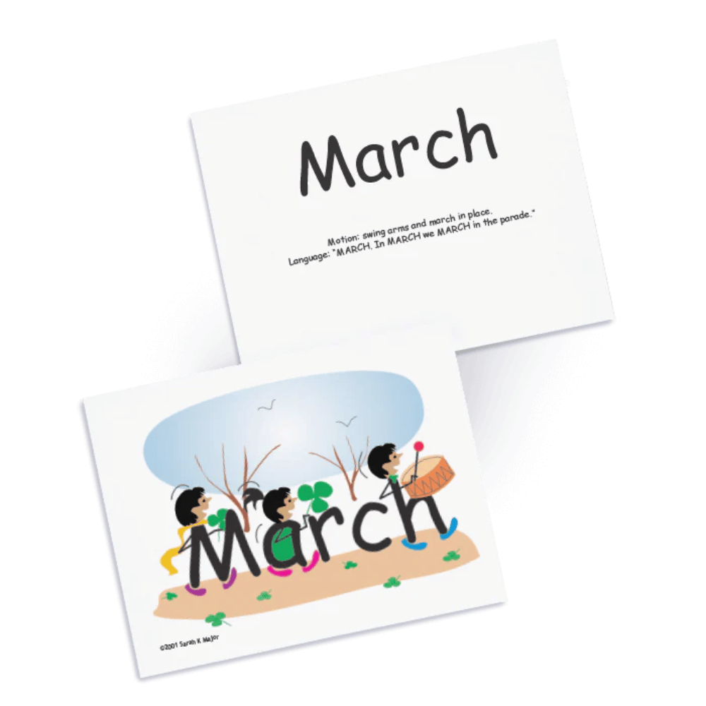 SnapWords® Numbers, Colors, Days, Months, Seasons Teaching Cards for the month of March