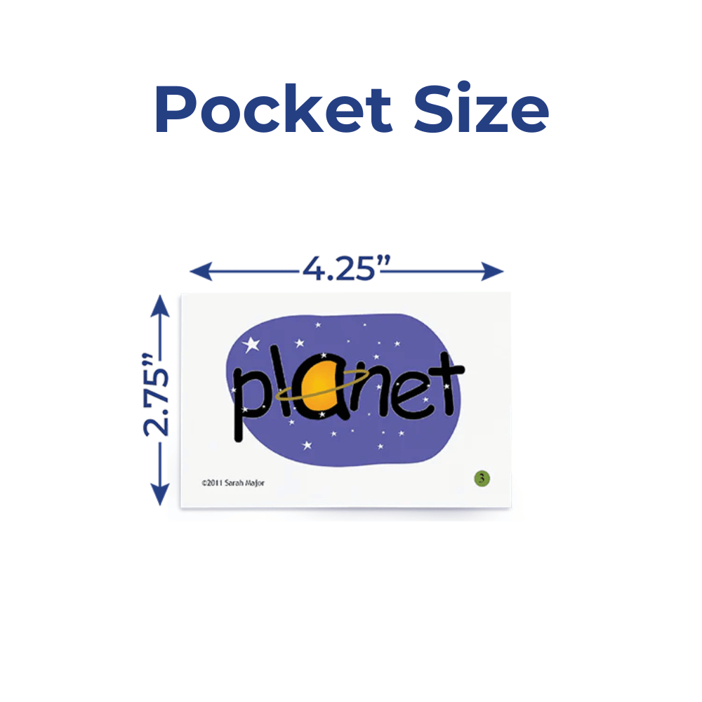 SnapWords® List Nouns Pocket Chart Cards Dimensions