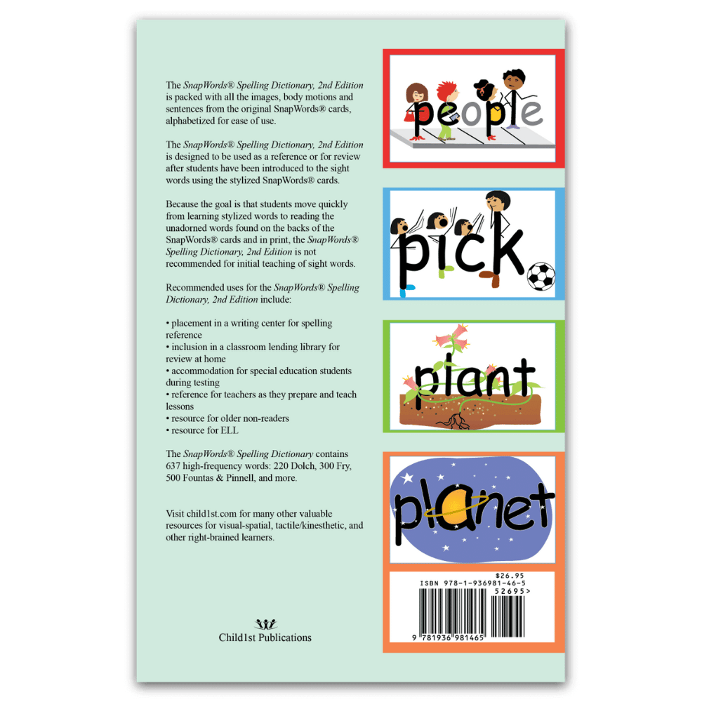 SnapWords® Spelling Dictionary (2nd Edition) back cover