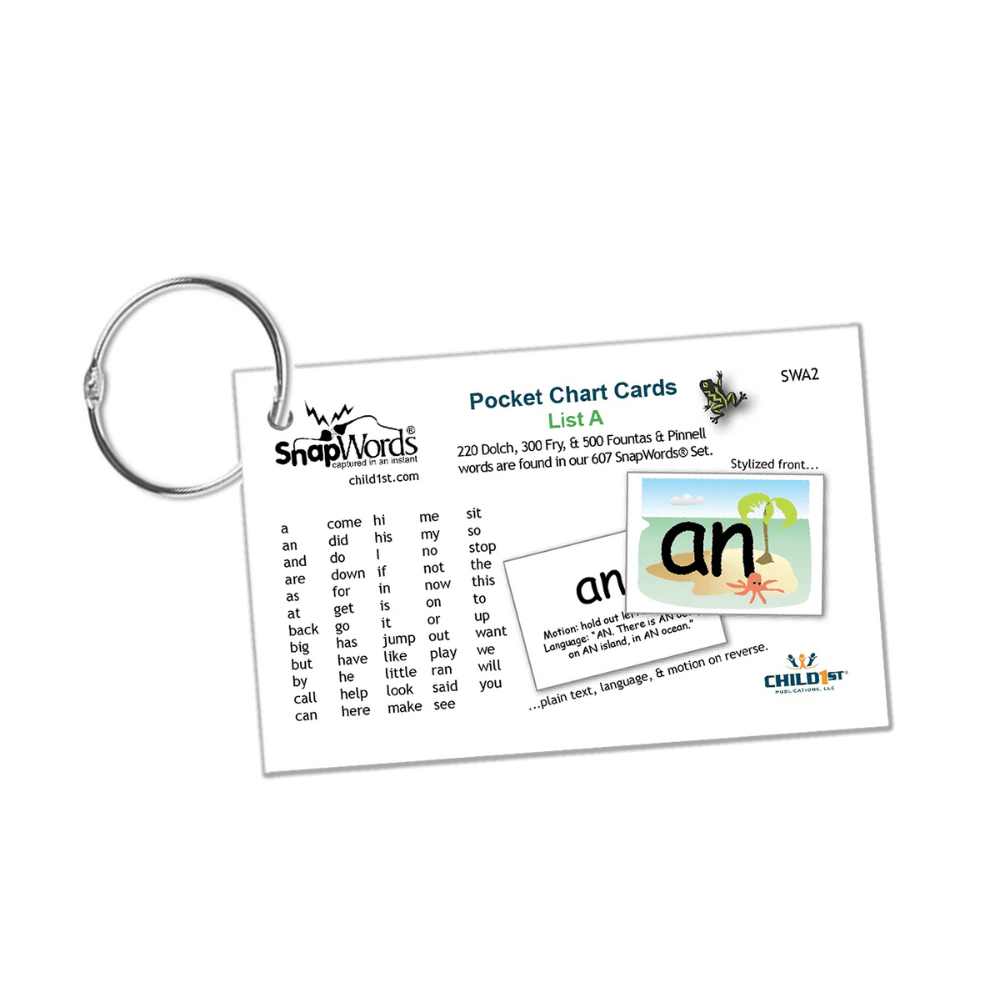 SnapWords® 306 Student Kit pocket chart cards List A