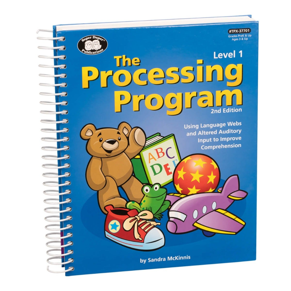 Book titled 'The Processing Program' with colorful illustrations on a blue background