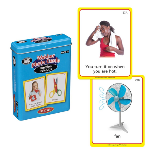 Webber Photo Cards packaging with a card featuring a fan and text.