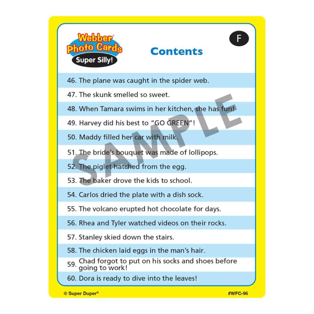 Webber® Photo Cards – Super Silly! (Contents)