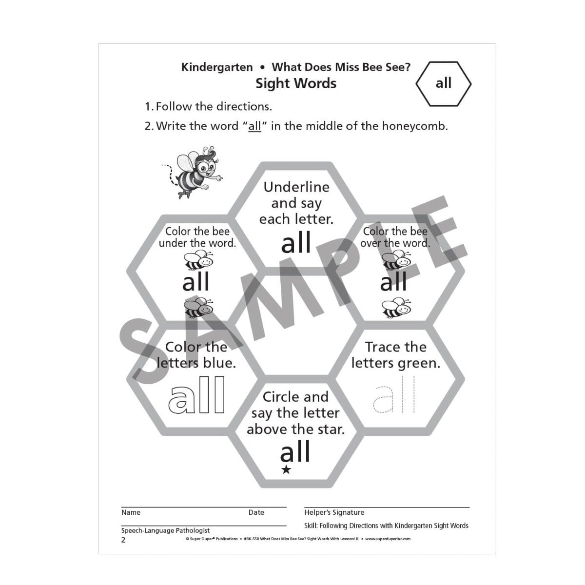 What Does Miss Bee See? Sight Words with Lessons! (Kindergarten) Book