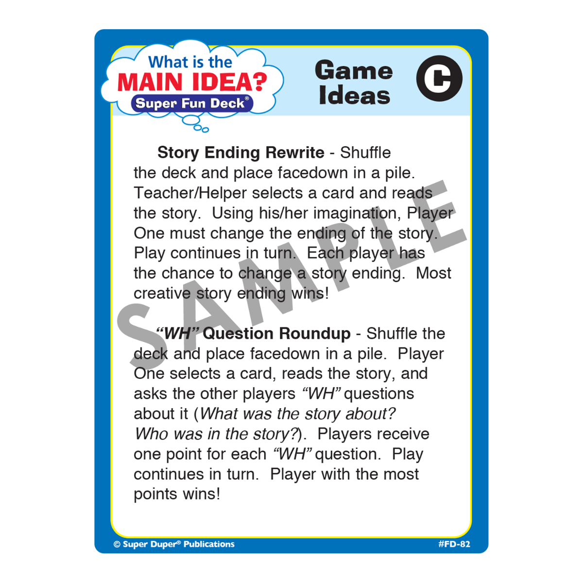 What Is the Main Idea? Super Fun Deck® with Secret Decoder