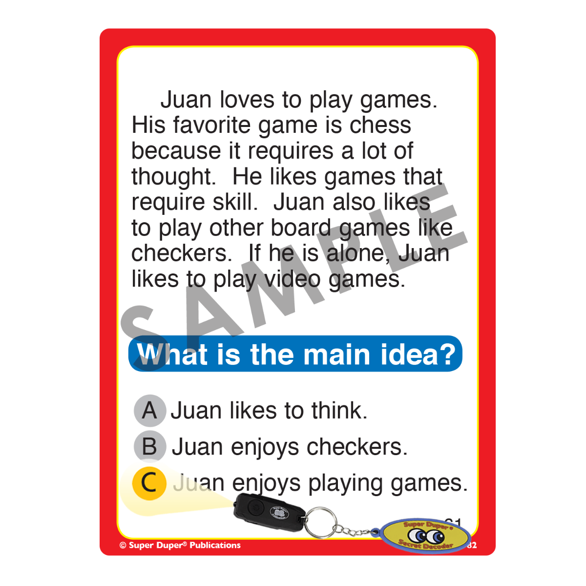 What Is the Main Idea? Super Fun Deck® with Secret Decoder
