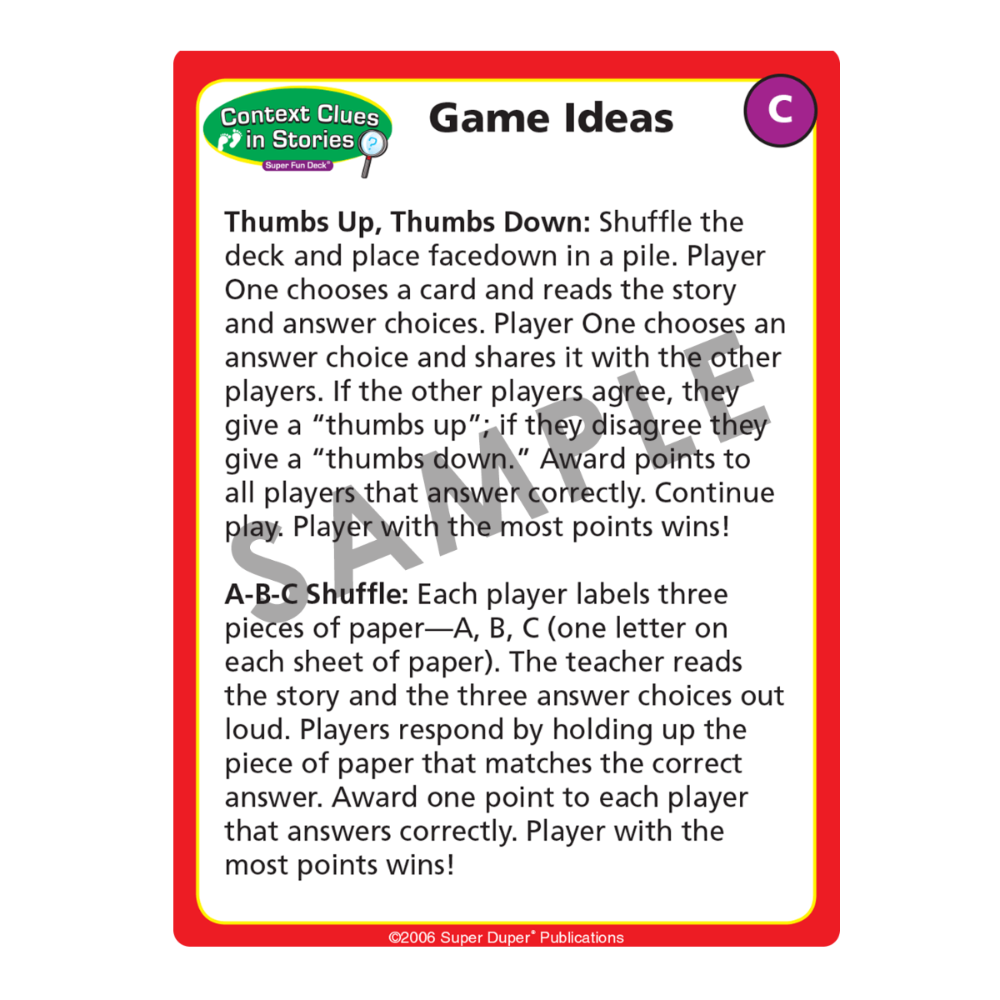Context Clues in Stories Super Fun Deck® with Secret Decoder