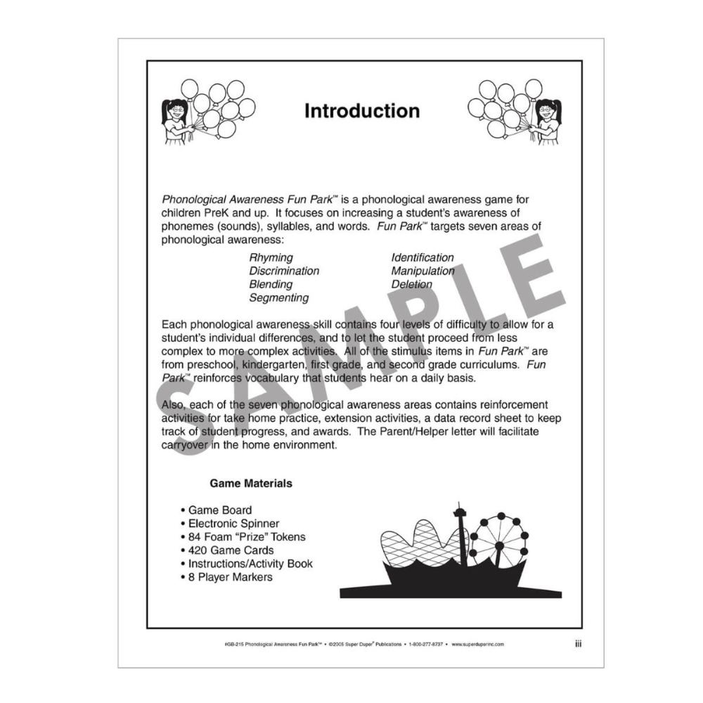 Phonological Awareness Fun Park® Board Game
