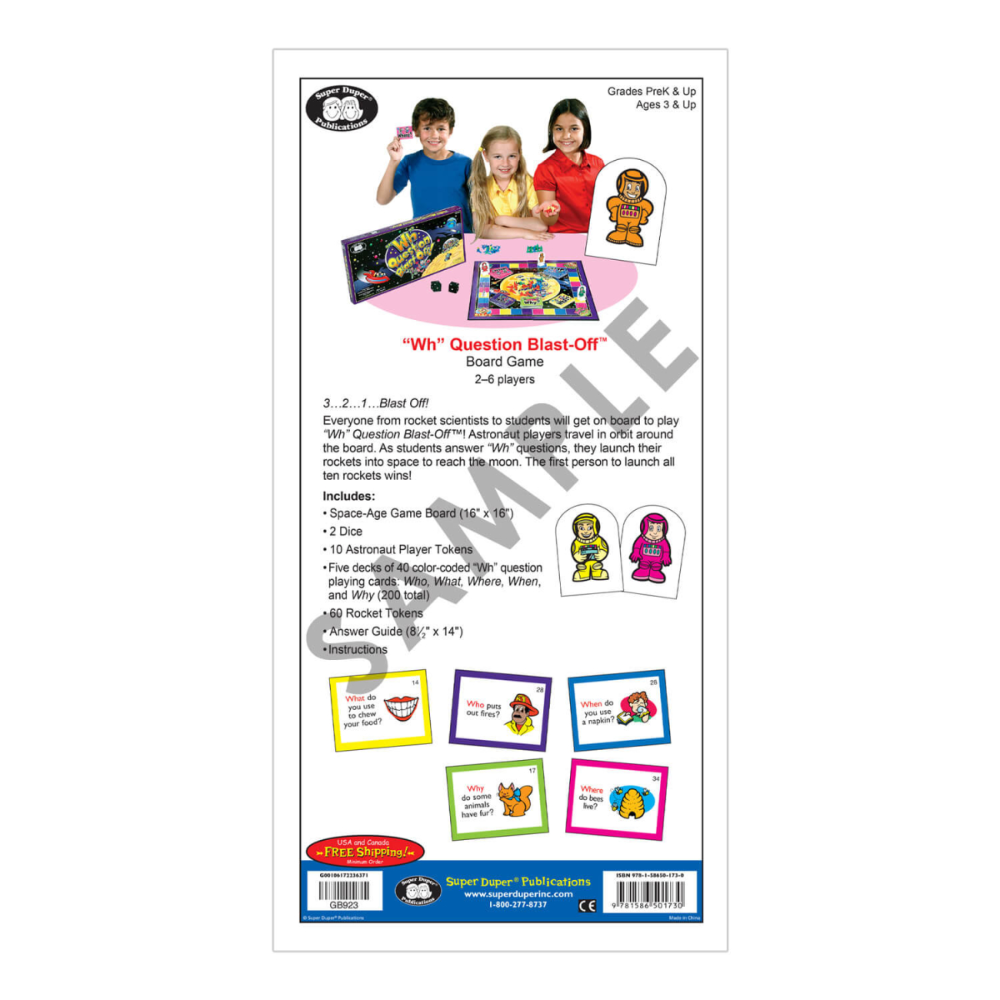 "WH" Question Blast-Off Board Game
