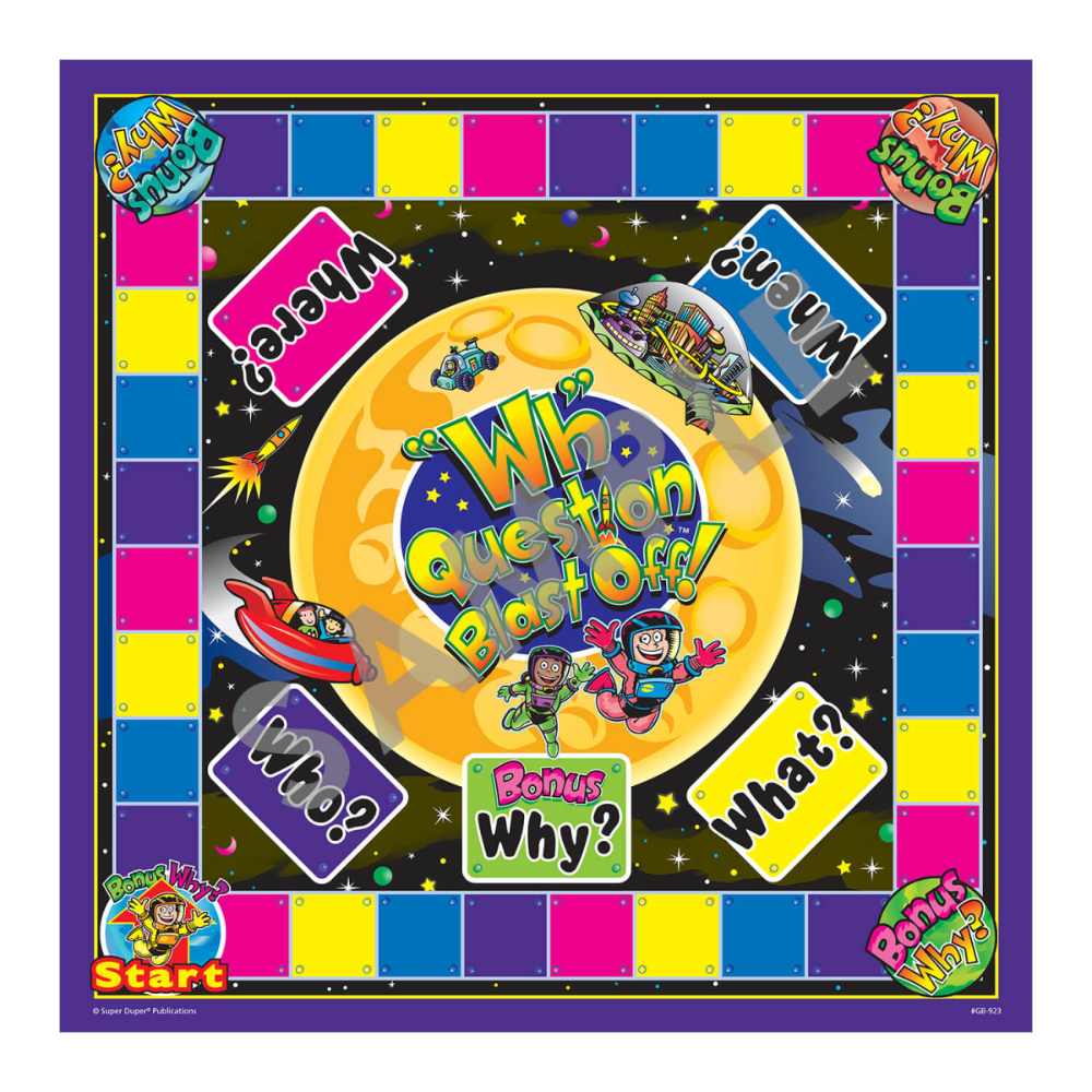"WH" Question Blast-Off Board Game