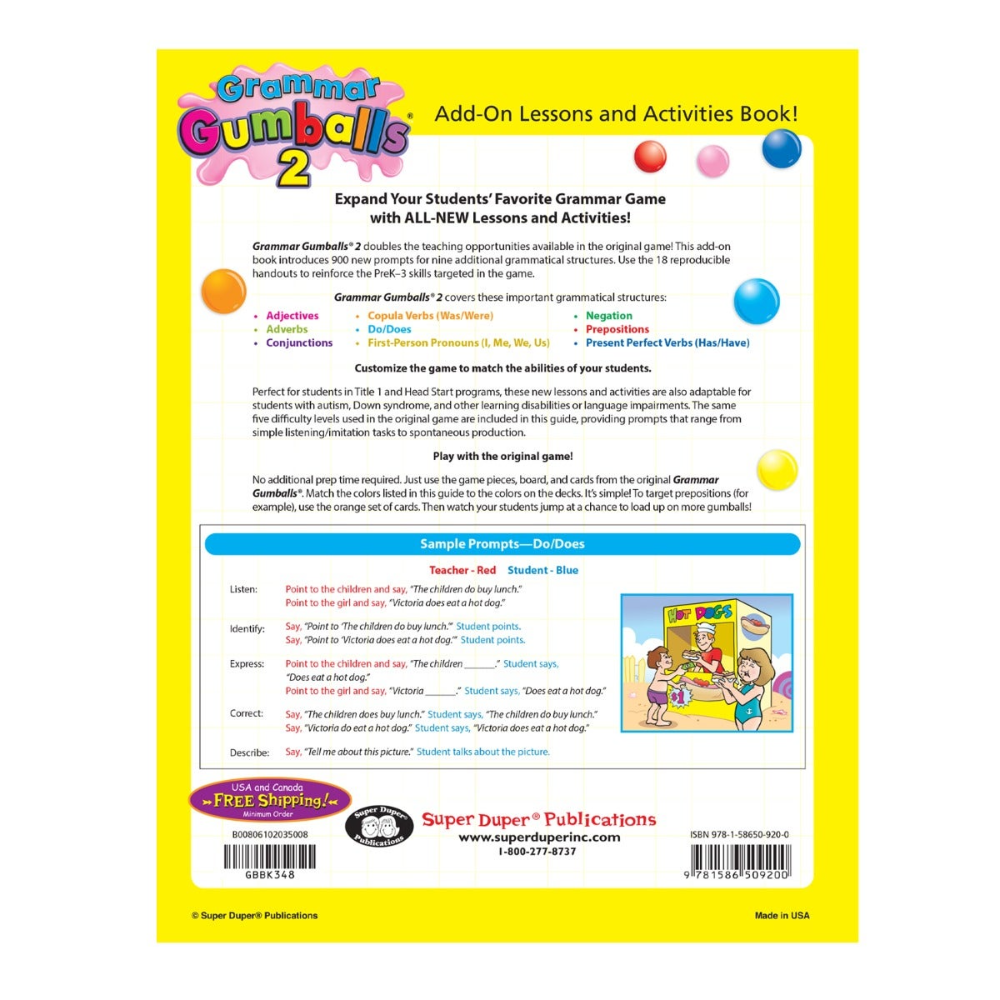 Grammar Gumballs® 2: Add-On Lessons and Activities Book