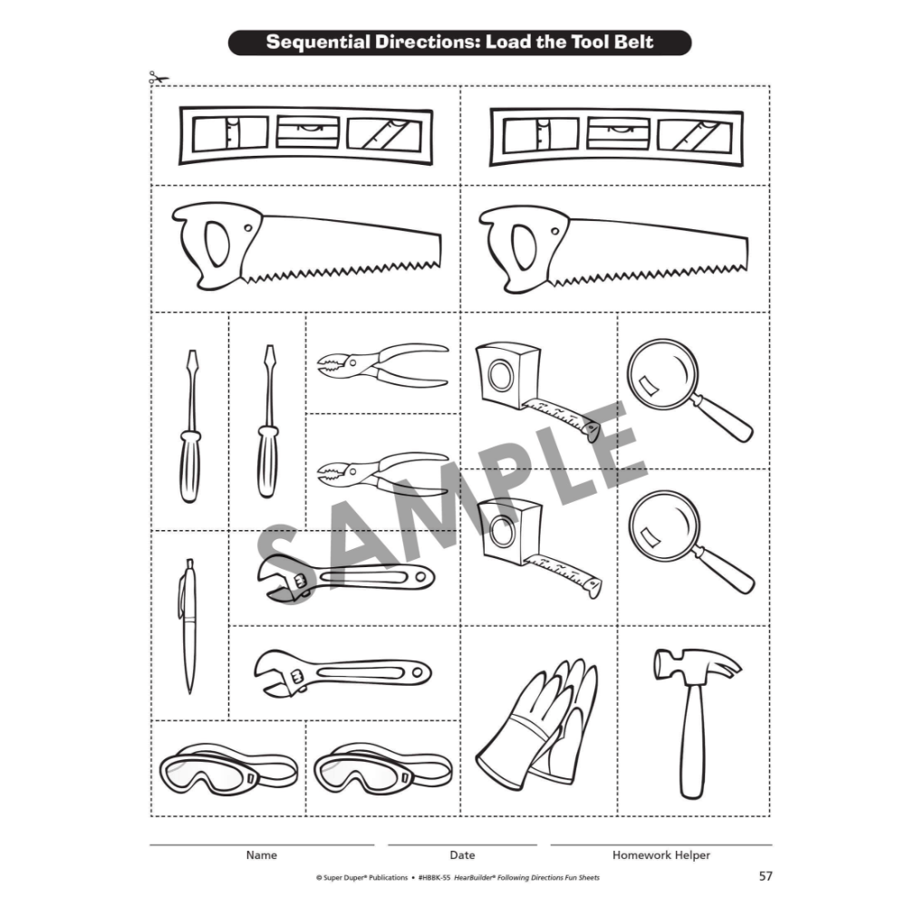 Webber HearBuilder® Following Directions Fun Sheets