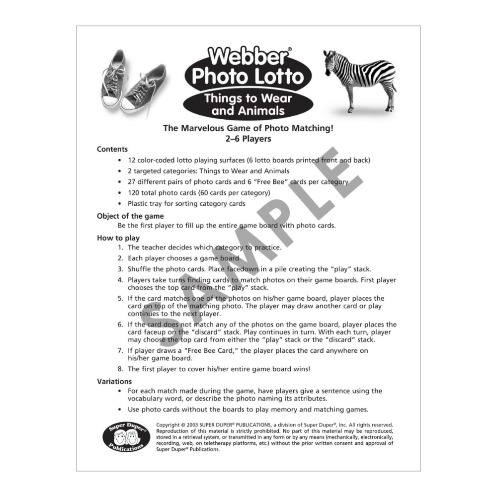 Webber® Photo Lotto Games Bundle