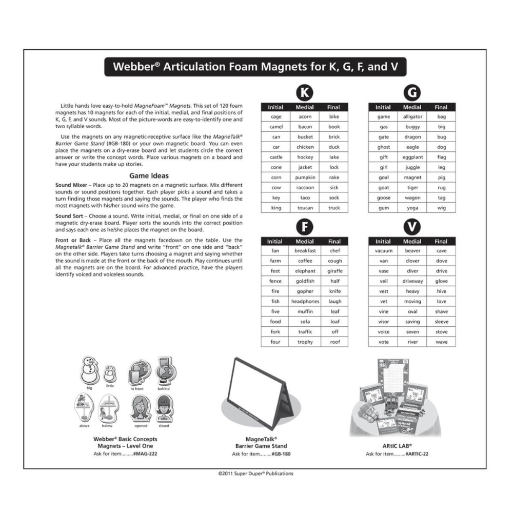 Webber Articulation MagneFoam® Magnets