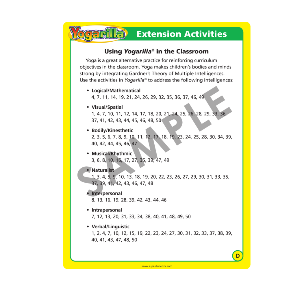 Yogarilla® Exercises and Activities