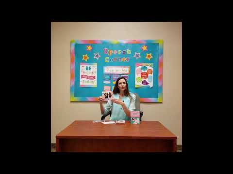 A Speech Language Pathologist (SLP) demonstrating how to use the Speech Corner Figurative Language Photo Cards