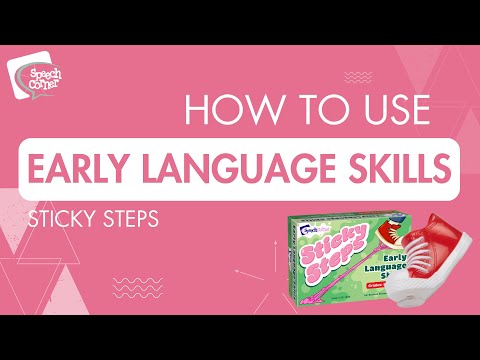 A Speech Language Pathologist (SLP) demonstrating how to use the Sticky Steps Early Language Skills game