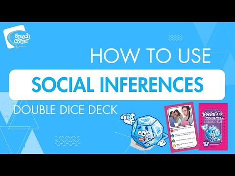 A Speech Language Pathologist demonstrating how to use the Social Inferences Double Dice Add-On Deck
