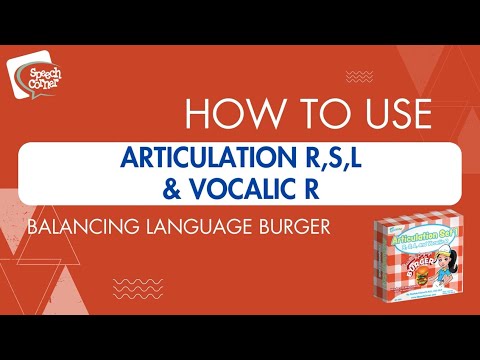 A Speech Language Pathologist (SLP) demonstrating how to use the Balancing Language Burger Articulation Set 1 (R, S, L & Vocalic R)